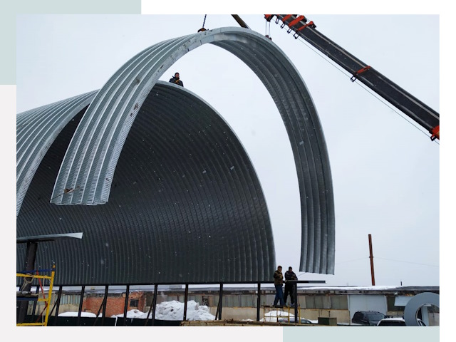 Полукруглые ангары в Тобольске